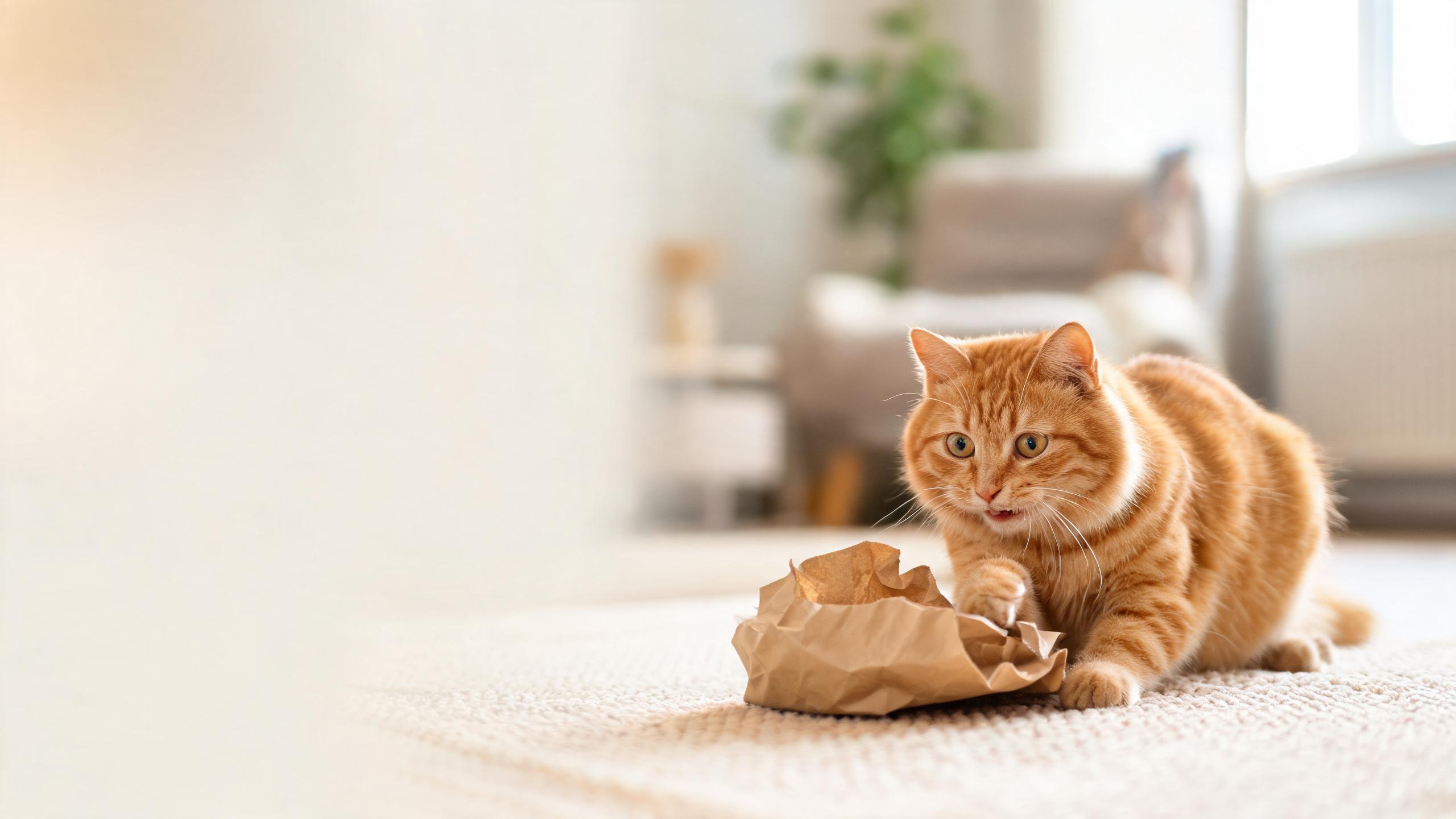 Ideas for Supporting Your Cat's Interest in Gentle Play with Household Items