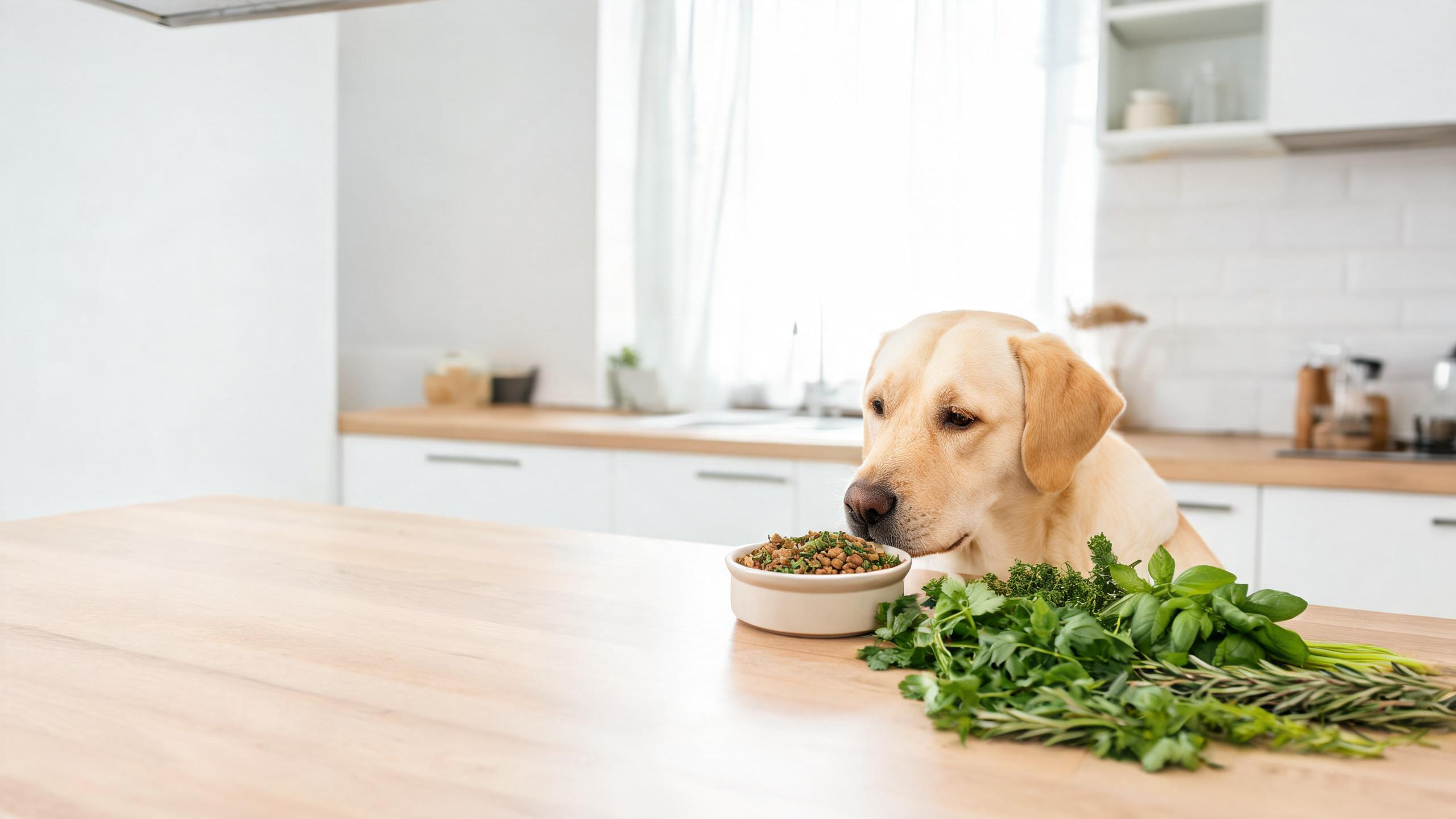 Incorporating seasonal herbs safely into your dog's plant-based meals
